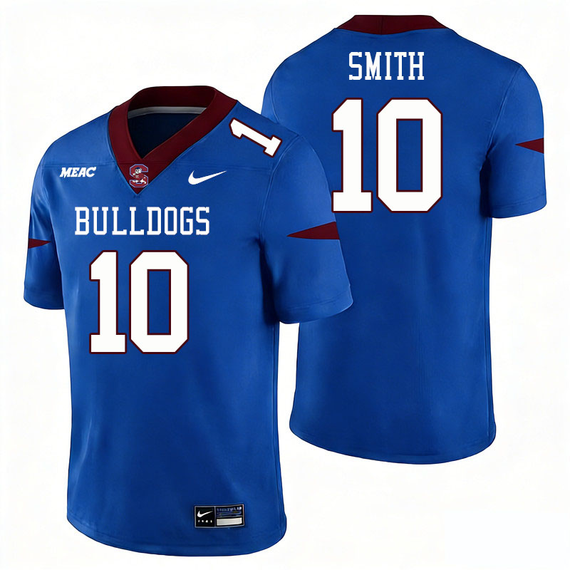 South Carolina State Bulldogs #10 Tyler Smith College Football Jerseys,Uniforms Stitched-Blue